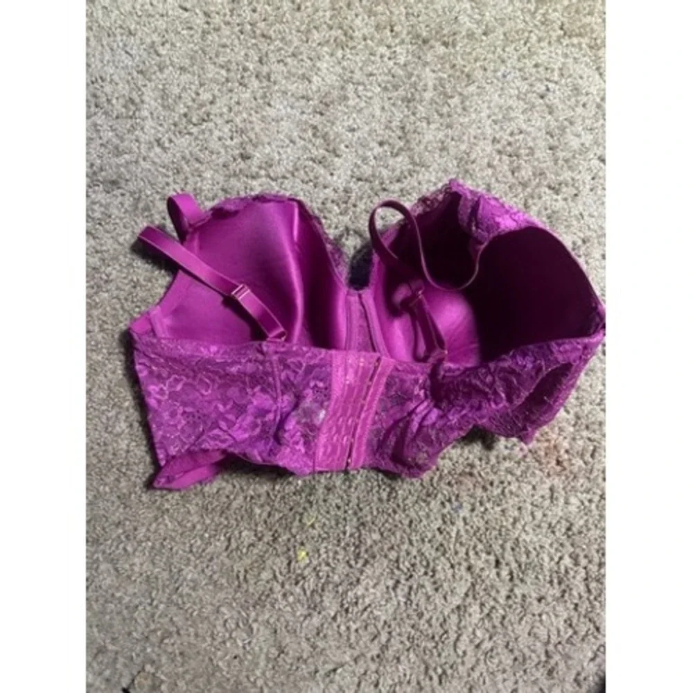 Honeydew Intimates Magenta Purple Floral Lace‎ Underwire Bra 42D Full Coverage